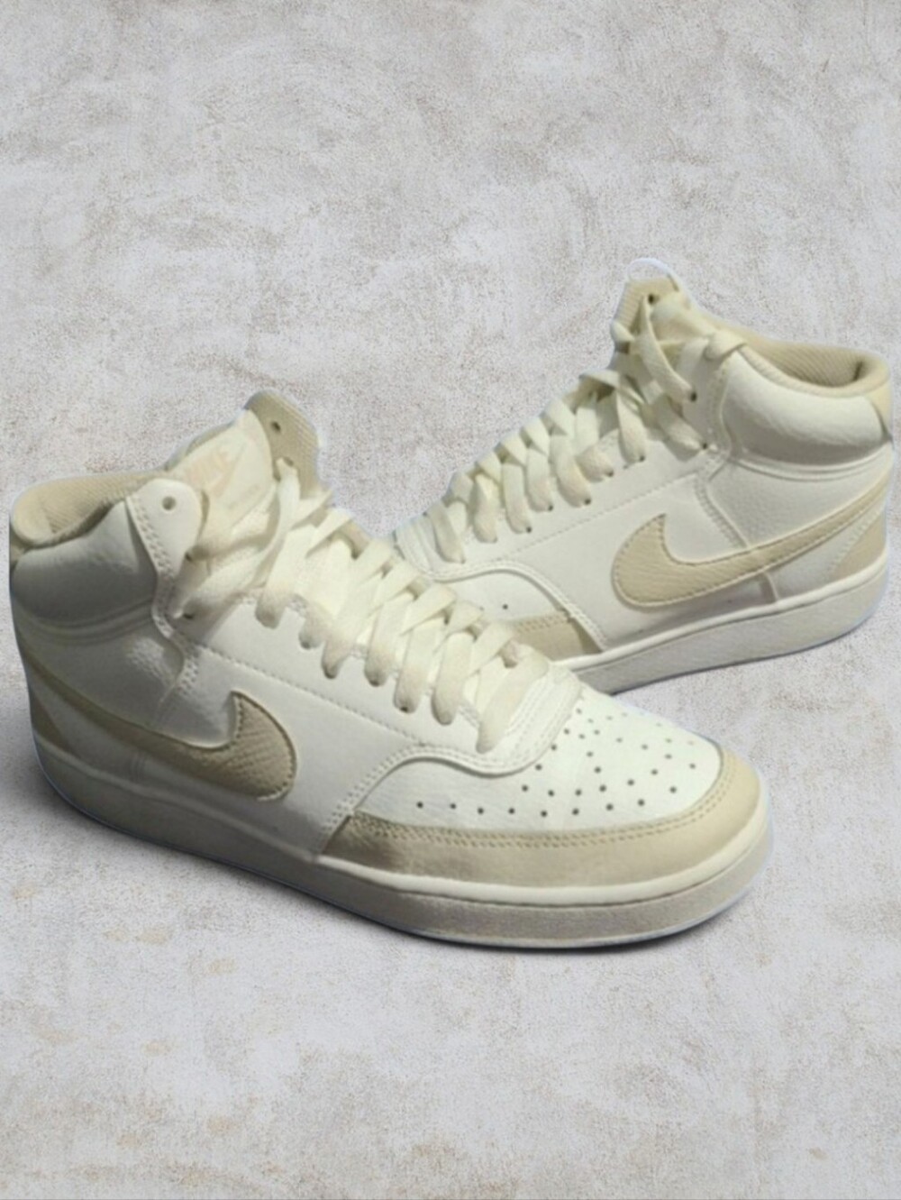 Nike Court Vision Mid White Light Orewood Brown Sneakers Womens 9